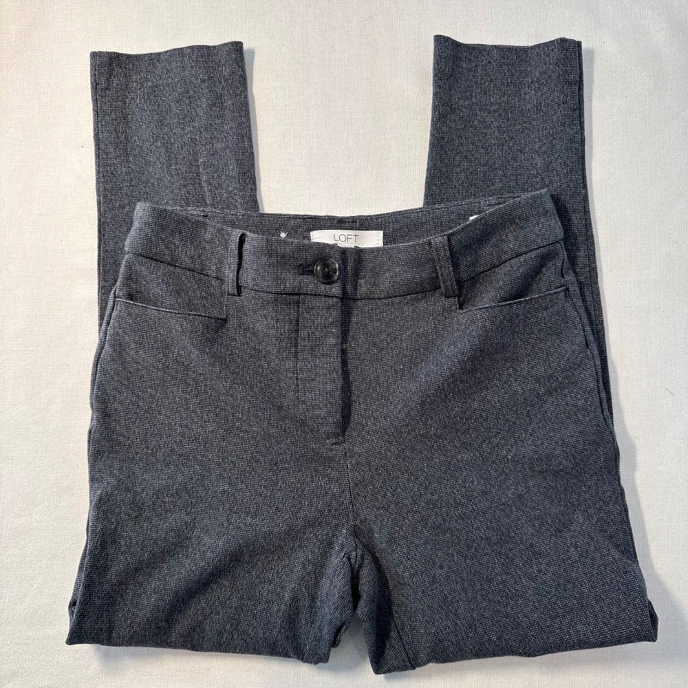 EUC LOFT The Sutton Skinny Dress‎ Casual Pants Charcoal Grey Women's Size 0P